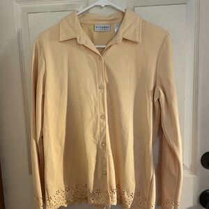 Liz Claiborne Women's Cream Button-Down Shirt